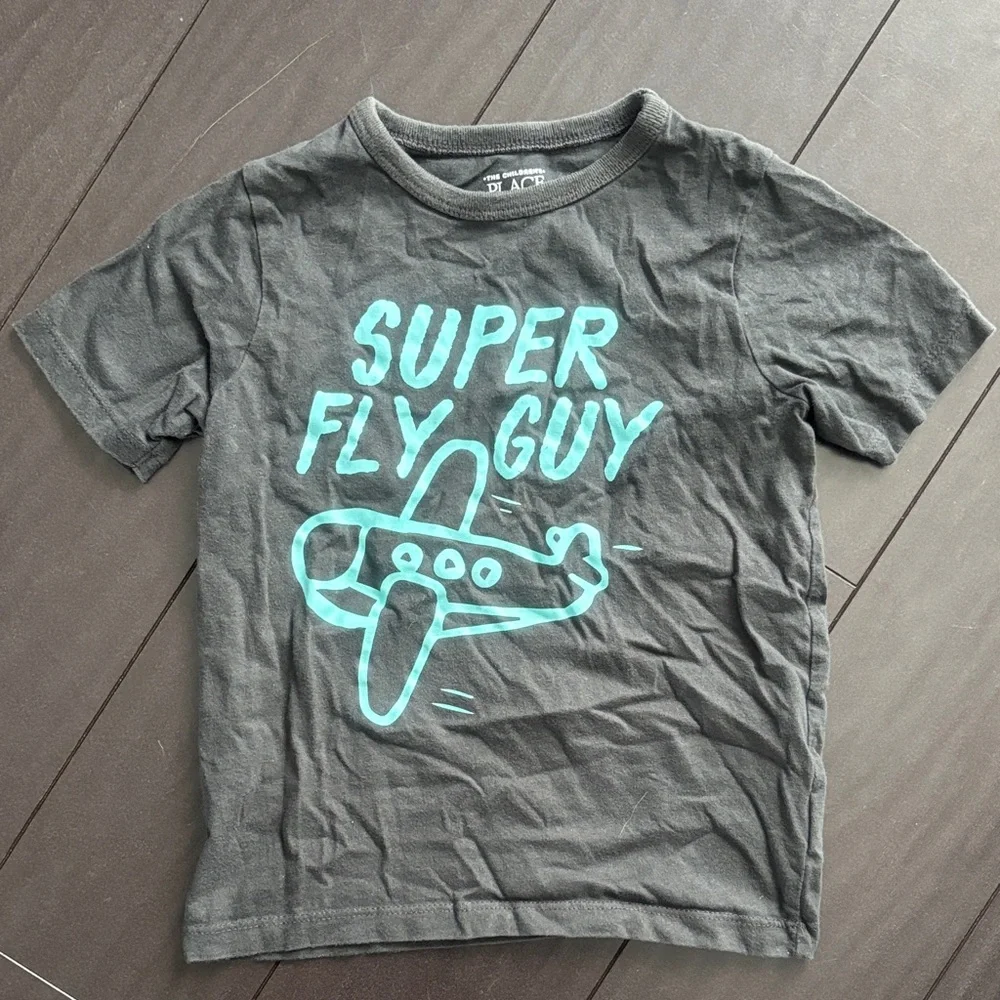 The Children's Place Gray and Black Graphic Tees